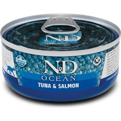 n&d cat ocean tunas, lašiša - drėgnas kačių ėdalas - 70 g