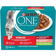 Purina one sterilcat mix flavours - drėgnas kačių ėdalas - 12x85g