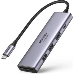 Ugreen 6in1 multifunctional USB Type C HUB - 2x USB 3.2 Gen 1 | HDMI 4K 60Hz | SD and TF memory card reader | USB Type C PD 100W gray (60384 CM511)