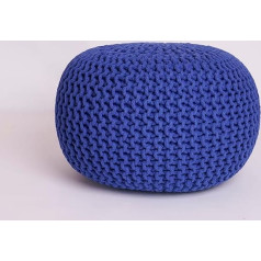 Rainbow Style Adīts apaļš marokāņu Footstool Chunky roku adīts moderns dzīvojamās istabas spilvens Sēdekļa spilvens Krāsa Royal Blue 20 