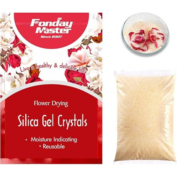 5LBs Fonday Silica Gel ziedu žāvēšanas kristāli, smalkie kristāli, krāsu displejs, atkārtoti lietojami