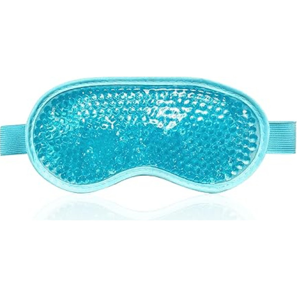 Viexpand Cooling Eye Mask, Eye Mask with Gel Beads, Cooling Mask, Reusable Eye Mask, Sleep Relaxation Eye Mask, for Hot Cold Therapy, Swollen and Tired Eyes, Blue