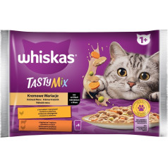 tasty mix krēmveida variācijas mērcē - mitrā kaķu barība - 4 x 85g