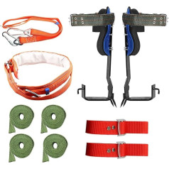 URCheers Tree Climbing Spike Set, WMLBK Tree Climbing Spike Tree Climbing Equipment Set with Safety Belt for Tree Climbing Tool Adjustable Lanyard Rope Rescue Belt (2 Claws)