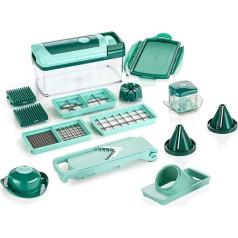 Nicer Dicer Fusion Julietti, 16 gabaliņi, griešana/grauzdēšana/žuljēns/smilšu/kauliņu/kauliņu griešana, augļu un dārzeņu griešanas ierīce