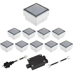 CUS LED bruģakmens grīdas lampas ārtelpai Silti balta IP67 230 V 10 x 10 cm komplekts 10 gab.