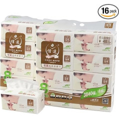 Minekkyes Weiche Kosmetiktücherbox für den täglichen Gebrauch, Großpackung mit 16 weißen Seidenpapier, perfekte Tischgröße Taschentuchbox (4lagig, 100 Blatt pro Packung)