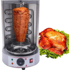 SCHYWL BBQ-Fleischmaschine, kommerzieller vertikaler Drehspieß-Grillofen, Shawarma-Grillmaschine, elektrische automaticische Edelstahl-Drehmaschine mit Einstellbarer Temperatur von 50-300 °C