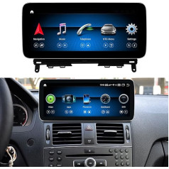 Koason 10,25 collu ekrāna monitors Android HD1920 ekrāns GPS navigācija Auto radio bezvadu Carplay multivides stereo atskaņotājs Mercedes Benz C W204 2007-2010 NTG4.0