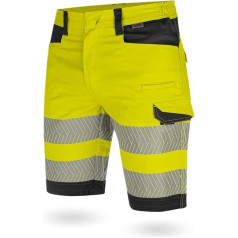 WÜRTH MODYF šorti Fluo EN 20471 - Profesionālas darba bikses vīriešiem - Hi-Vis bikses ar rāvējslēdzēju - 40-66 izmēri dzeltenā krāsā un citās krāsās