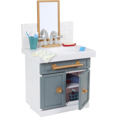 little tikes 657771EUC First Sink with Real Tap Role Play for Children, 12 Bathroom Accessories, Interactive, Original Toy, Multicoloured, from 2 Years, Full