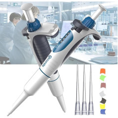 PoNPeD Labor-Mikropipette Manuell Einstellbare Pipette Pipettierhilfe Einstellbares Und Festes Volumen Einkanalige Vierstellige Anzeige,5-50ul