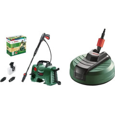 Bosch Home and Garden EasyAquatak 120 spiediena mazgātājs (1500 W, spiediens: 120 bāru, iepakojumā) & Bosch terases tīrīšanas piederums Aquasurf 280 (piederumi Bosch spiediena mazgātājiem, iepakojumā)