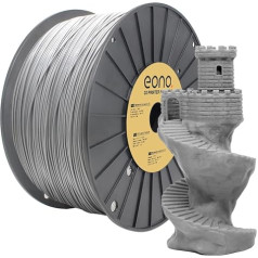 Eono Grey 1.75 PLA filaments 3D printeriem (± 0,03 mm) 9,9 lb (3 kg)