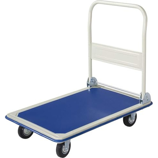 VERDELOOK Folding Trolley 90 x 61 x 86 cm Load Capacity 300 kg Blue