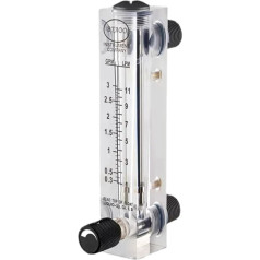 LZM-15ZT Schwimmer-Durchflussmesser, 6,35 mm weiblich, für Gas-, Flüssigkeits-, Luftdurchflussmesser, Rotameter mit Steuerventil (16-160 LPH Wasser)