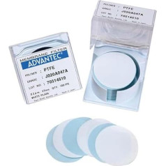 Advantec H020A025A PTFE hidrofīlas membrānas, 25 mm diametrs, 0,20 µm, 100 gab. iepakojumā