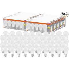 OSRAM 10 x Pack of 5 LED Bulb E27 Warm White 2700K 8.50W Replacement for 60W Incandescent Bulb Matt LED BASE CLASSIC A