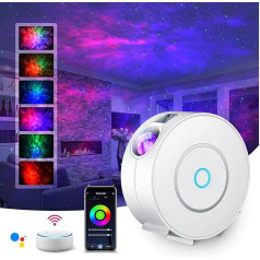 SUPPOU LED WIFI Sternenhimmel Projektor, Smart Nachtlicht 3D Galaxy Sternenprojektor Lampe Kinder Erwachsense mit RG Dimming/Stimmenkontrolle/WiFi Verbindung für Kinder Party Dekoration