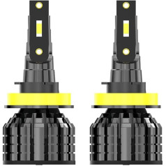 Pelkdut H11/H9/H8 halogēnspuldzes, 80W 12V 16000LM 6000K Cool White, 500% spilgtums kā halogēna spuldzēm, 1:1 mini izmērs, 2 gab. komplektā