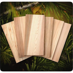 PRECORN Cedar Wood Board 6 gabali grilēšanai Grila dēļi pilnīgam aromātam zivīm Dārzeņiem Gaļas kūpināšanas dēļi, kas izgatavoti no ciedra koka