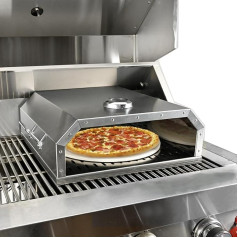 Anman Outdoor Grill Pizza Oven with Brick Portable Garden Fire Pit Pizza Grill for Gas or Charcoal Grills Stainless Steel Pizza Grill Outdoor Cooking