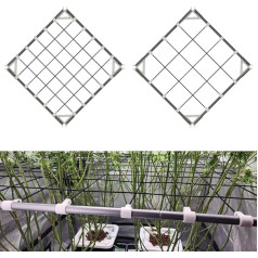 Advanced High CFM Kit Scrog Net 60 x 60 Elastīgs elastīgs režģa tīkls Augu atbalsta komplekts ar stieņiem, kas novērš telts sienu iesūkšanos, lai augtu telts teltī 60 x 60 cm