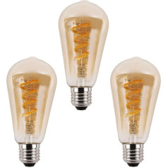 Zigbee viedā LED spuldze, Zigbee spuldze E27 ST64 modelis, regulējama un saderīga ar Philips Hue (nepieciešams tiltiņš), spirālveida spuldze, dubultā baltā krāsā, 1800-6000K, 330 lm gaismas atdeve, iepakojumā 1 gab.