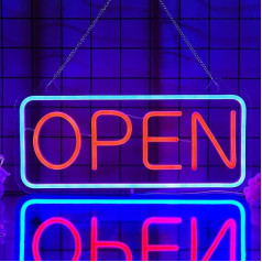 CoolGift Mart Open Neon Sign - Dimmable LED Light for Business Store Wall Decoration, USB Powered, Aesthetic Decoration for Coffee Shop Dessert Store Bar Pub Party Opening Gift