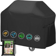 SEYBAO Barbecue Cover Weatherproof 600D Oxford auduma grils brezenta Ūdensizturīgs gāzes grils Augstas veiktspējas universāls putekļu necaurlaidīgs aizsargājošs vāks brezenta UV un plīsumiem izturīgs BBQ Cover 145 x 61 x 117