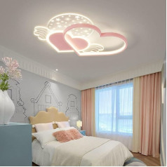 DOCJX Bērnu istabas lampa LED griestu gaisma Guļamistabas griestu lampa Sirds dizains Dimmable Girls Baby Boys Bērnu lampas ar tālvadības pulti Akrila gaismas dēlis Dzīvojamās istabas piekaramais apgaismojums Bērnu lampa (Colo)