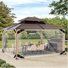 Caurspīdīgs brezenta tents ar cilpām izmantošanai ārpus telpām, caurspīdīgs, OKYUK 0,35 mm PVC plastmasas brezenta tents terasei, nojumēm, saliekamām, lapenēm, patentu, vēja aizsardzībai, āra teritorijai, 400 g/m² (2 m x 3 m)