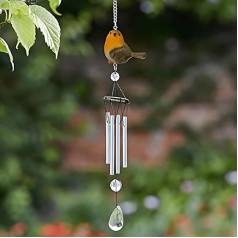 dārza jūdzes Robin Wind Chime Dekoratīvie putnu vēja zvaniņi dārzam UV izturīgi dekoratīvie āra piekaramie svētku Ziemassvētku Ziemassvētku terases dekorēšana