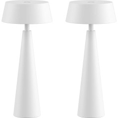 Coinmit Pack of 2 White Wireless Table Lamp with Battery, 3000K-6000K Dimmable Table Lamp, IP54 uzlādējama galda lampa ar USB-C, piemērota lietošanai iekštelpās un ārpus telpām, uz balkona, ēdamgalda