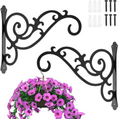 Coolty 2 Pack 29.5cm sienas augu āķi 29.5cm Sienas Augu āķi Hanging Basket Turētāji Retro Dzelzs Hanging Planter for Planter Lantern Bird Feeder Wind Chime Decoration