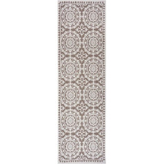 NORTHRUGS Iekštelpu un āra paklājs Jardin 80 x 350 cm - divpusējs paklājs, izturīgs pret laikapstākļiem Oriental Vintage dizaina paklājs balkonam, terasei, dārzam, ziemas dārzam, viesistabai Ūdensizturīgs paklājs, lins