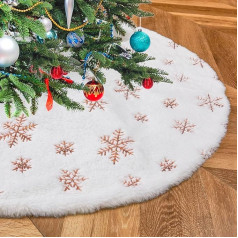 White Sequin Ziemassvētku eglīte svārki 24 collu pūkains dubultā slāņa Mini Tree Skirt Sniegpārsliņas Tree Skirts mājas apdare Ziemassvētku eglīte rotājumi apaļas biezas