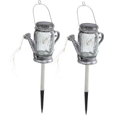 OSALADI Hanging Light Solar Hanging Mason Glass Lights Waterproof Solar Garden Garden Tin Solar Landscape Lanterns Metal Hanging Boiler Light for Patio Garden Lawn Yard Decor Pack of 2