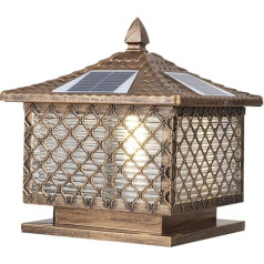 WFZRXFC Vintage Bronze Country Industrie Post Leuchte Solarenergiesparende Outdoor-Säulenlampe IP65 wasserdichte und rostfreie Mastlampe Abdichtung von Außenwänden im Haushalt