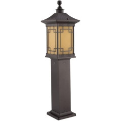 WFZRXFC Chinesische 80CM Outdoor IP55 wasserdichte Gartenvilla Landschaftslicht Gartenlichtsäule Licht Rasenboden Laterne Säulenlampe Antike Aluminiumlegierung E27 Tür Parkzaun Außenlandschaftslicht