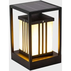 Black Square Outdoor Solar Post Light Akrila caurspīdīgs un augstas gaismas caurlaidības ielas apgaismojums Moderns minimālisma Villa Channel Pillar Lamp Žogs, žogs, siena Head Landscape Pillar Light