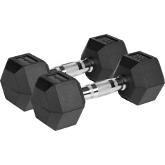 HEX 2x8kg gumijotas čuguna hanteles , ACTIVE