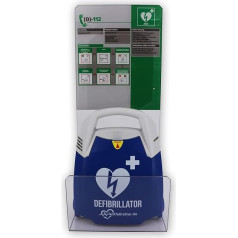 Notfallretter.de ® Defibriliatorius AED Basic su 10 metų garantija, su visiškai automatiniu šoko išleidimu, CPR palaikymu, įskaitant akrilo stiklo sieninį laikiklį