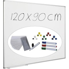 eurokraft | pro | Whiteboard-Set Economy | Stahlblech | lackiert | BxH 1200 x 900 mm