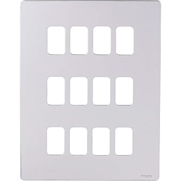 Schneider Electric GUGS12GMS Ultimate Grid System bezskrūvju rāmja plāksne 12 Speed Mirror Steel