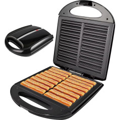 Spanischer Churros-Maker, 1400 W, elektrischer Sandwich-Maker, Frühstückswaffelmaschine, antihaftbeschichtete Eisenpfanne, frisch backen Sie 16 Churros auf einmal, thermostatisch gesteuertes