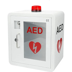 YEHOZZ Wandmontierter Aed-Defibrillator-Aufbewahrungsschrank, Wandmontierter Aed-Alarmkasten Für Den Außenbereich Mit Transparentem Fenster Und Schlüssel, Für Notfälle Zu Hause