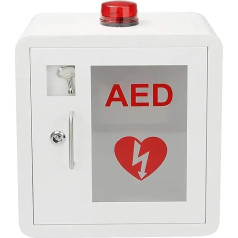 TAKUNE AED-Wandaufbewahrungsschrank, wandmontierte AED-Alarmbox for den Außenbereich, blinkendes Alarmlicht, Edelstahlgriff, for Notfälle zu Hause, im Büro und an öffentlichen Orten