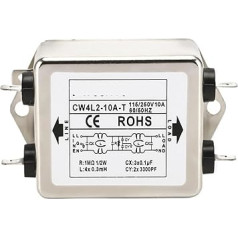 CW4L2-3A/6A/10A/15A/20A-T Plug-in zweipoliger Filter Netzteilfilter einphasiger AC Anti-Interferenz 220V(CW4L2-10A-T)