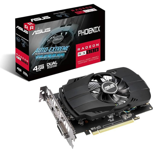 ASUS Phoenix Radeon RX 550 EVO 4GB spēļu grafikas karte GDDR5, PCIe 3.0, 1x DVI, 1x HDMI 2.0b, 1x DisplayPort 1.4, PH-RX550-4G-EVO)